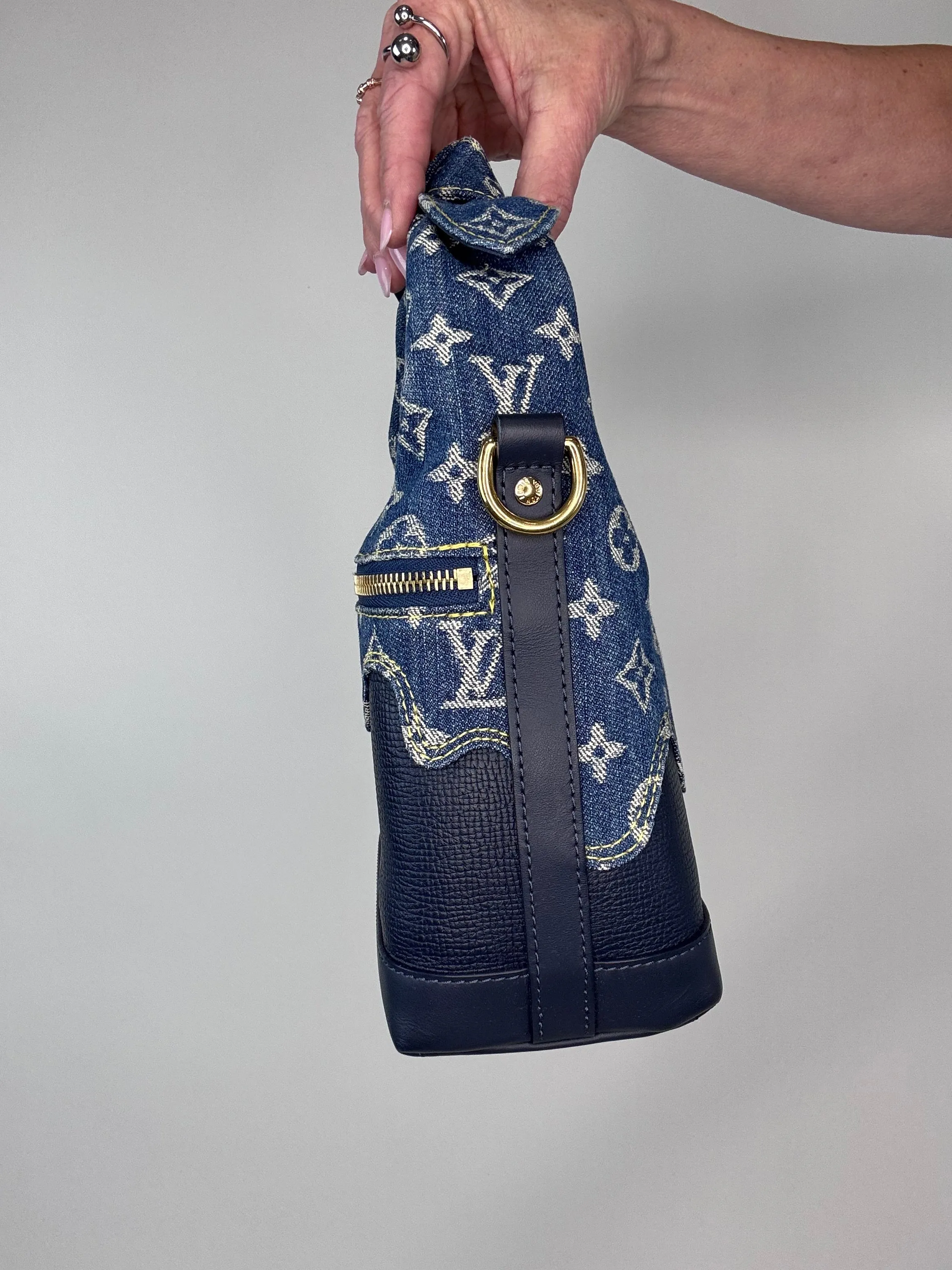Louis Vuitton Nigo Japanese Cruiser Denim Monogram Two Way Handbag