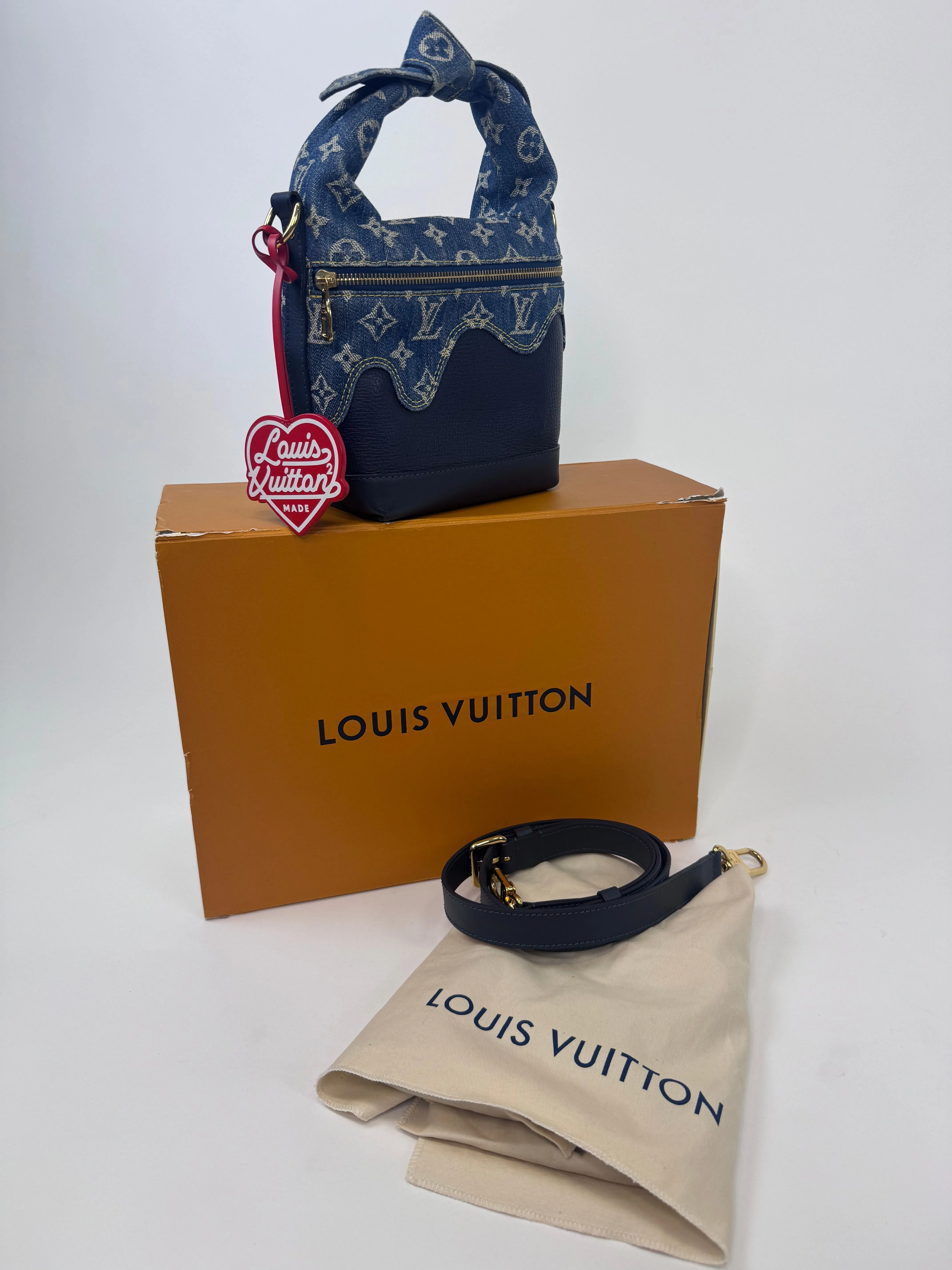 Louis Vuitton Nigo Japanese Cruiser Denim Monogram Two Way Handbag