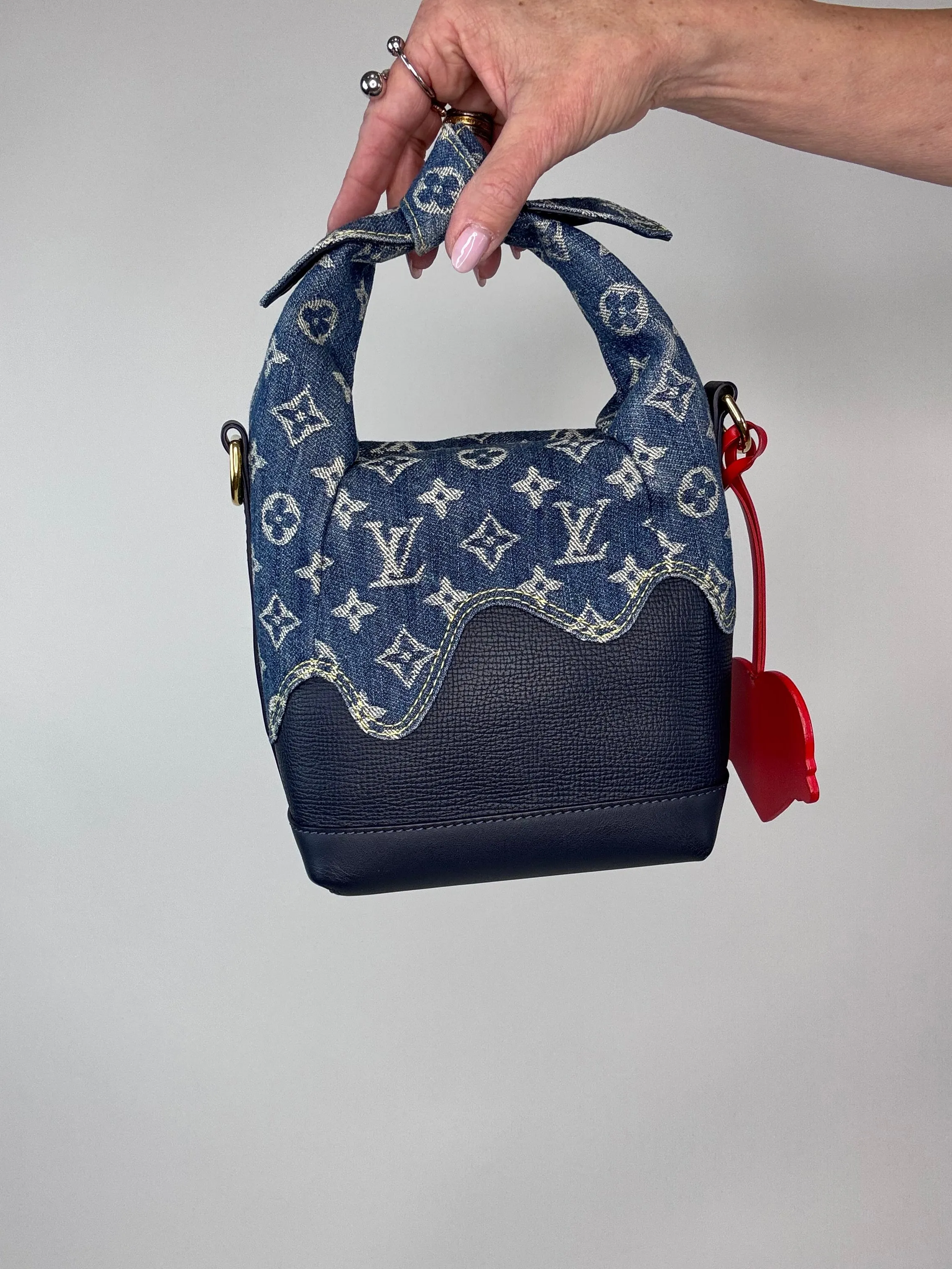 Louis Vuitton Nigo Japanese Cruiser Denim Monogram Two Way Handbag