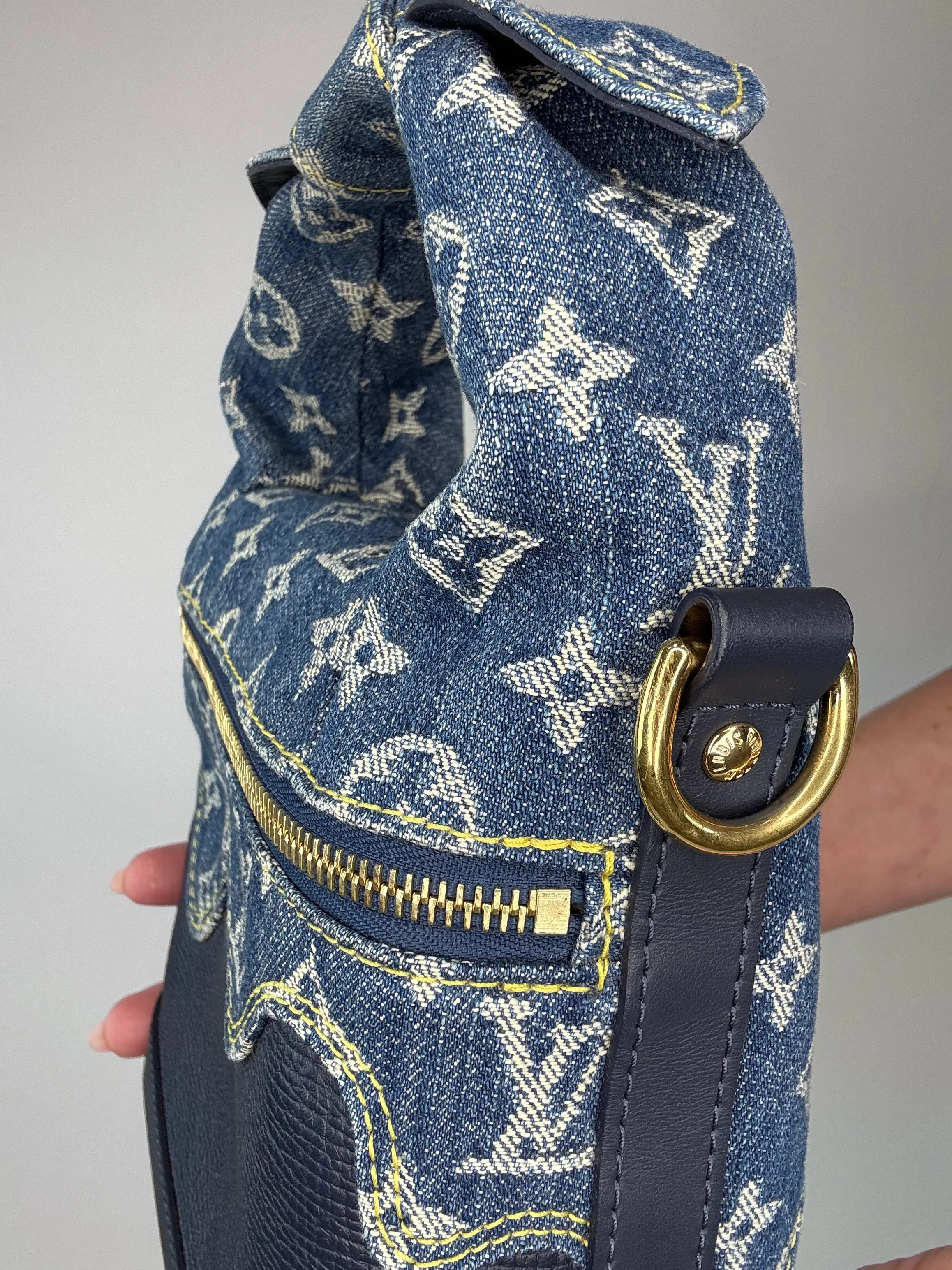 Louis Vuitton Nigo Japanese Cruiser Denim Monogram Two Way Handbag