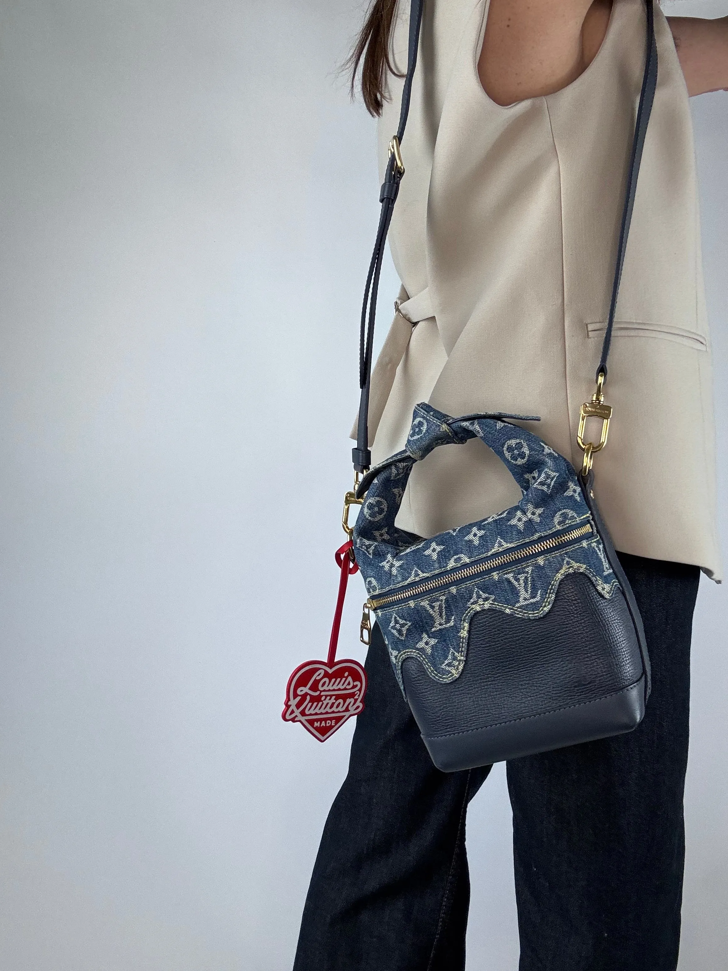 Louis Vuitton Nigo Japanese Cruiser Denim Monogram Two Way Handbag
