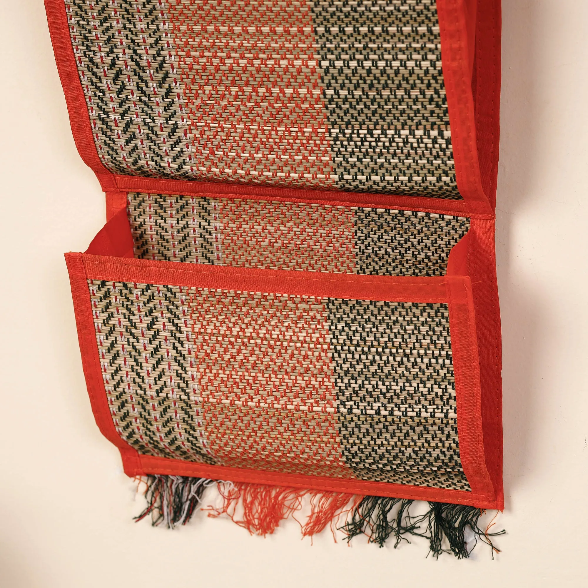 Madur Grass Handwoven Wall Hanging Letter Holder of Midnapore - 2 Pockets