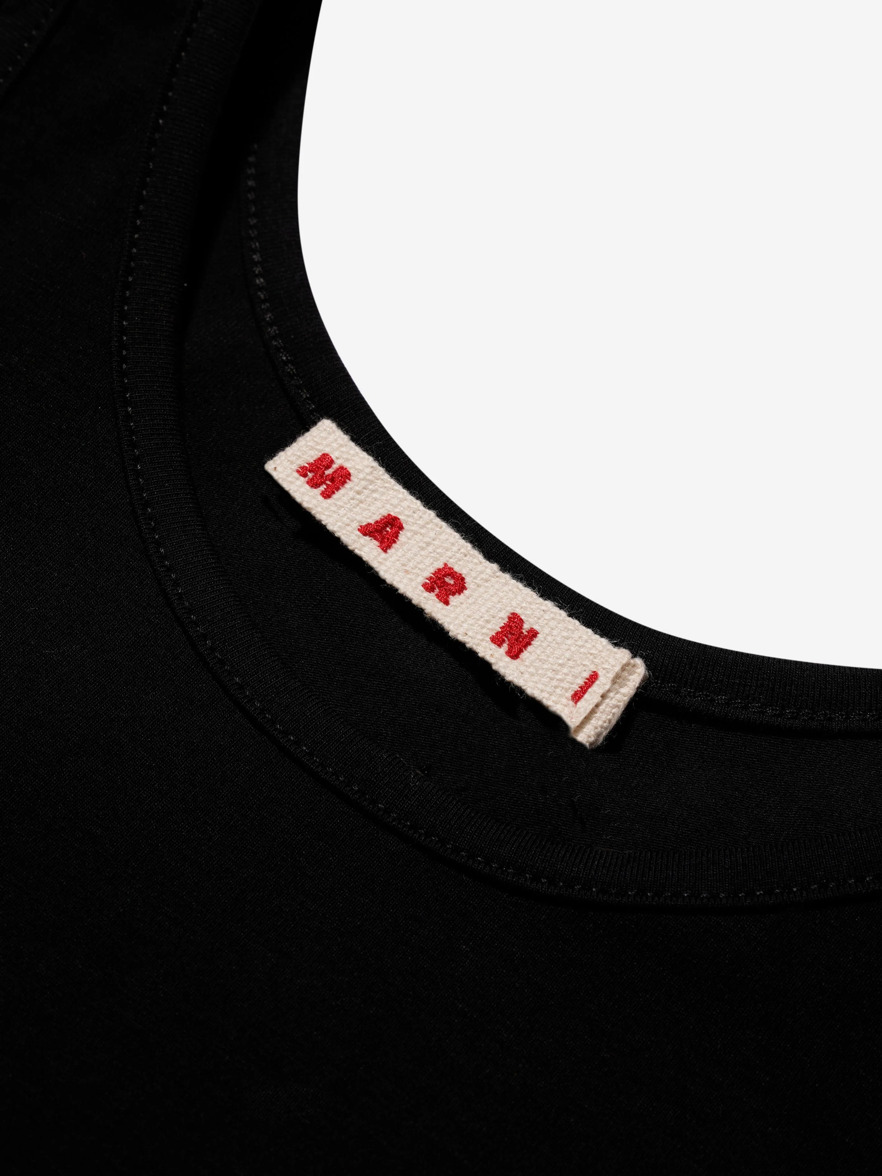 MARNI Girls Logo Band Crop Top in Black