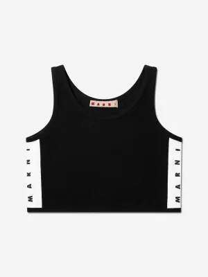 MARNI Girls Logo Band Crop Top in Black