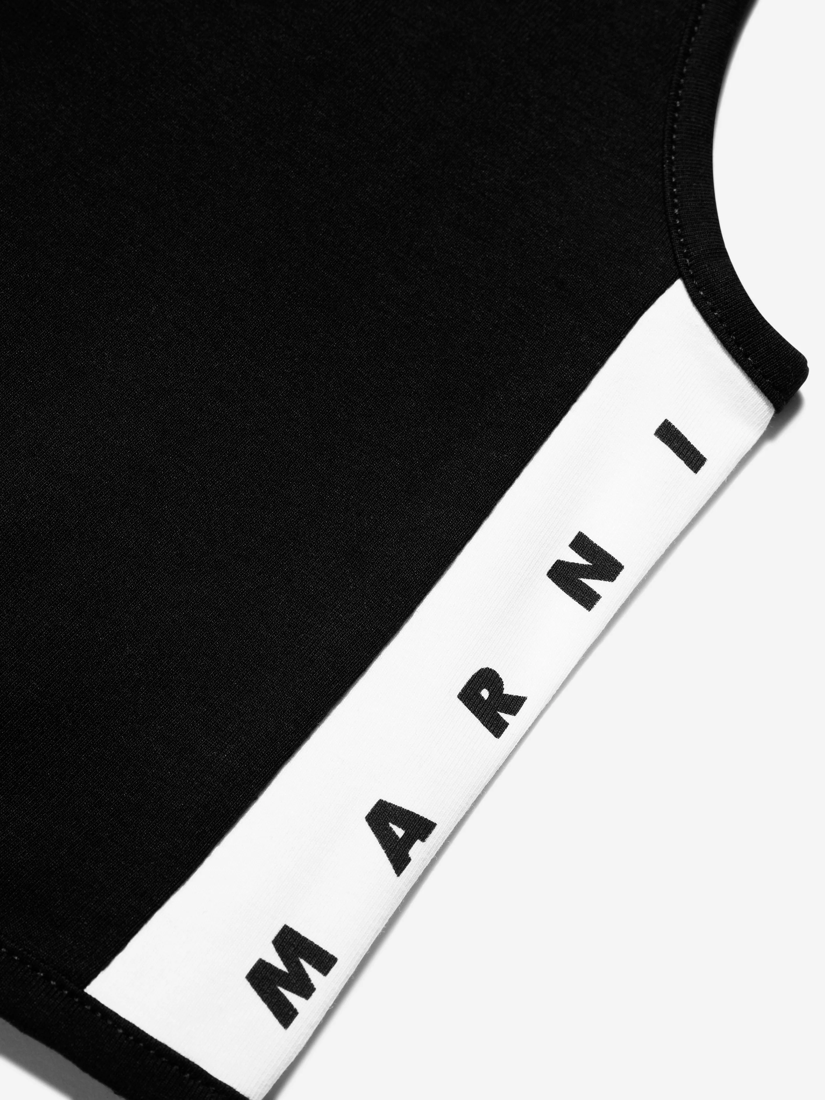 MARNI Girls Logo Band Crop Top in Black
