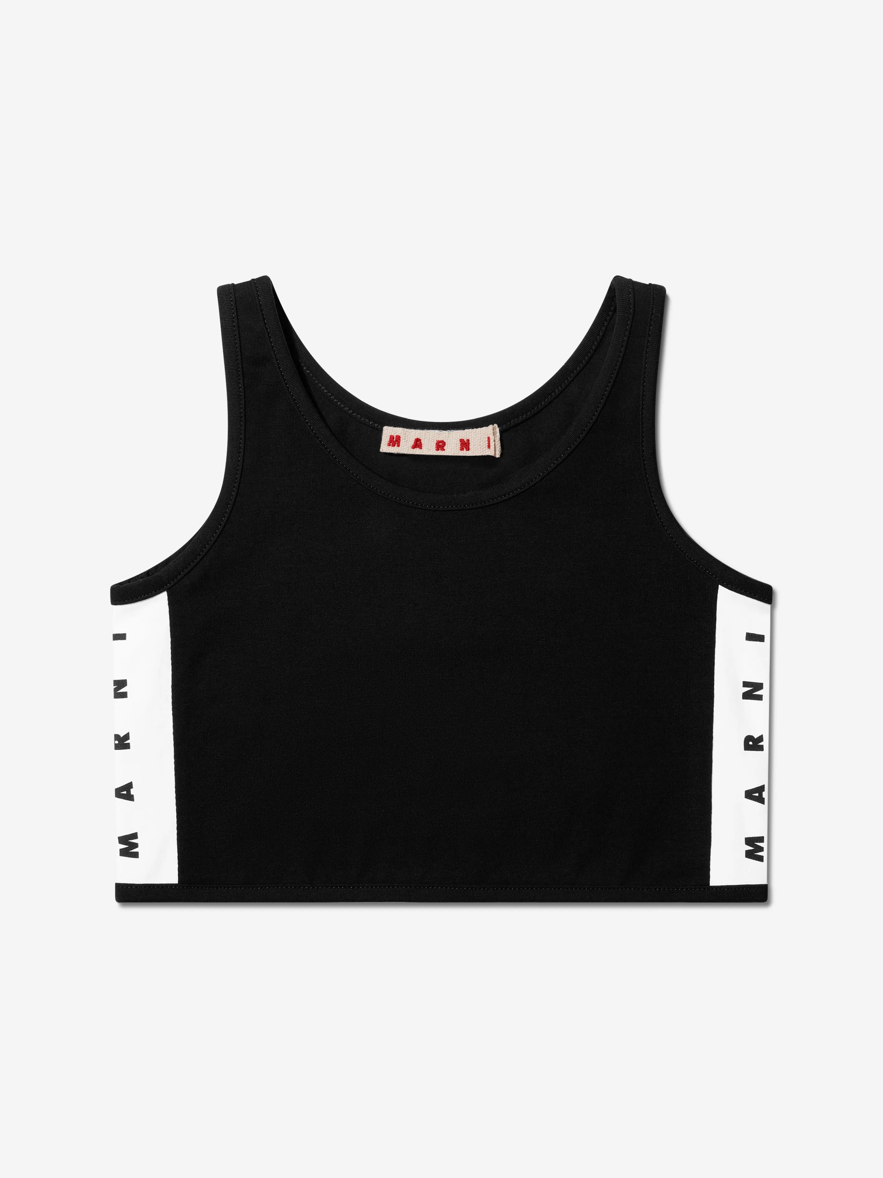 MARNI Girls Logo Band Crop Top in Black