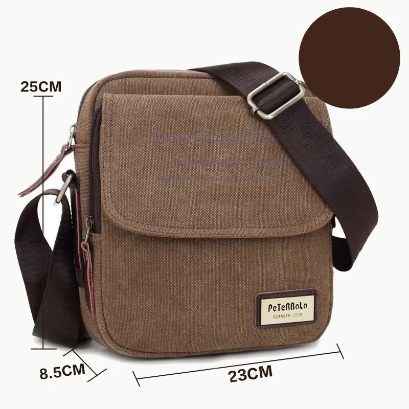 Men's Thicken Canvas Bag Durable Wide Strap Crossbody Shoulder Bag