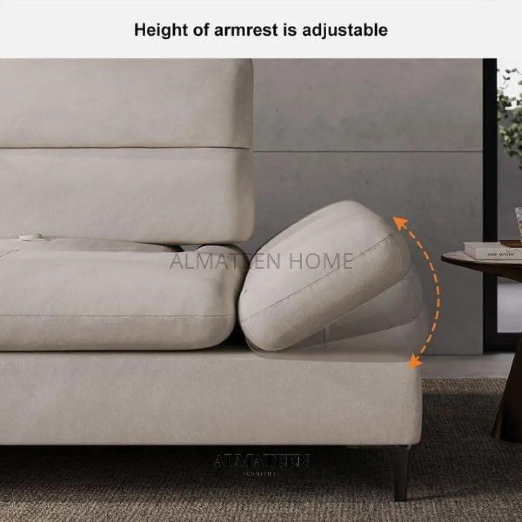 Modern 90" 3 Seater Sofa with Adjustable Armrest & Backrest