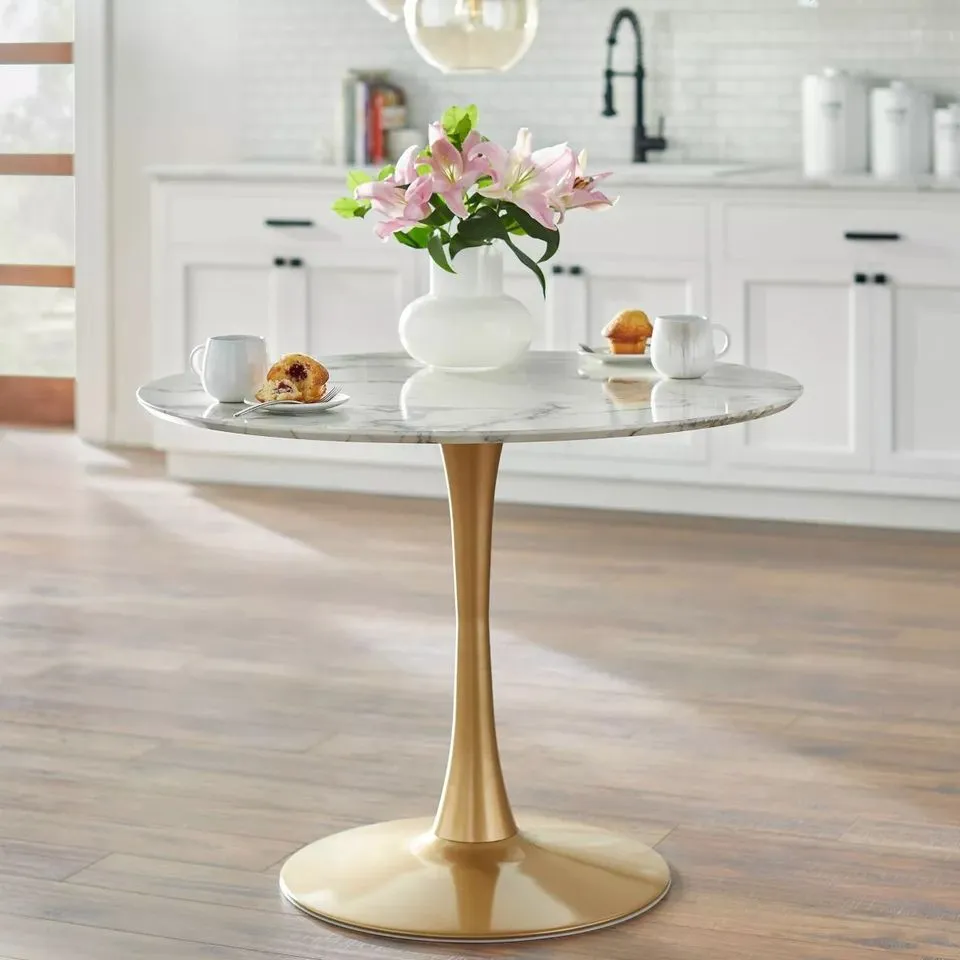Modern Dining/Breakfast Table Round Sintered Stone Top