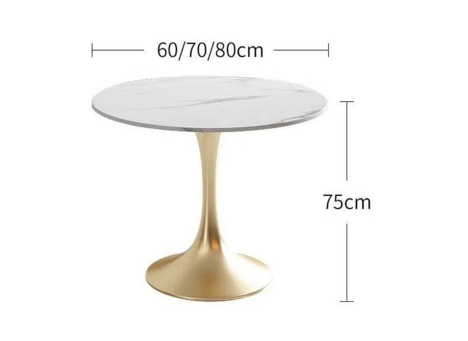 Modern Dining/Breakfast Table Round Sintered Stone Top