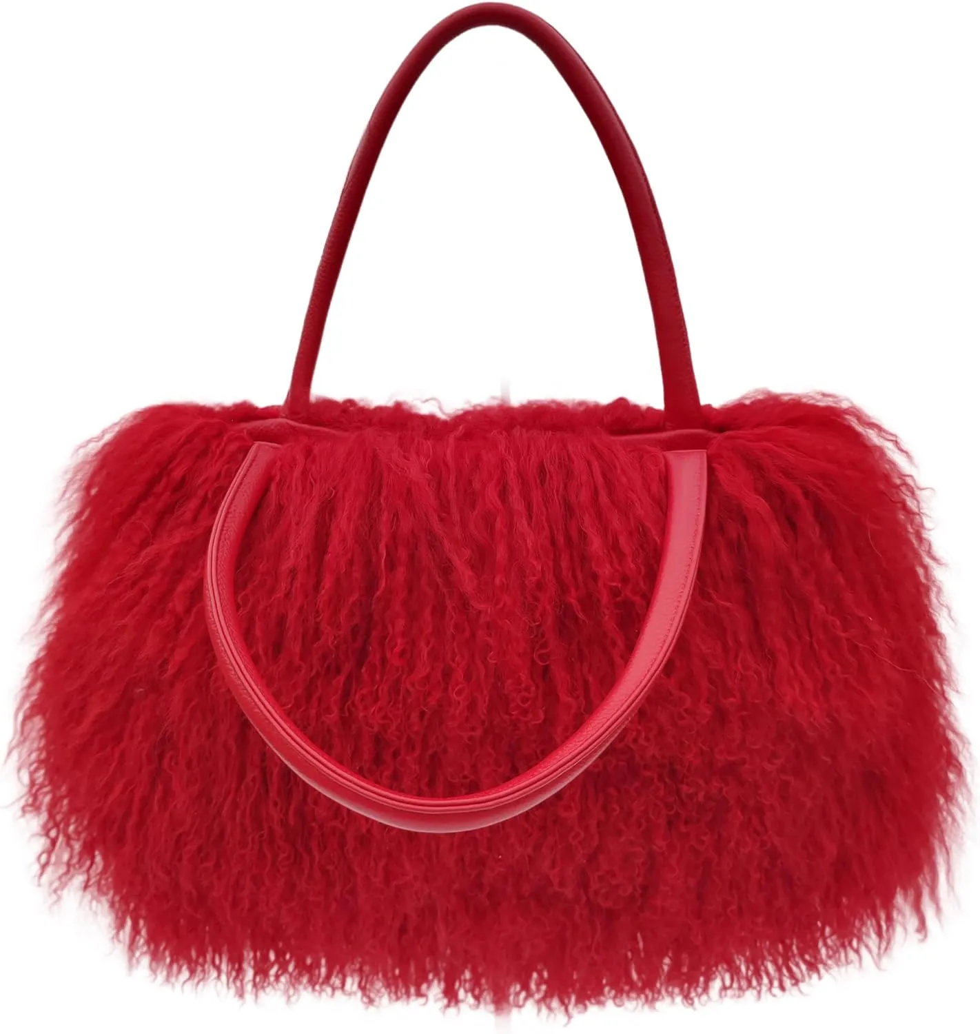 Mongolian Black Luxury Wool Fur Handbag