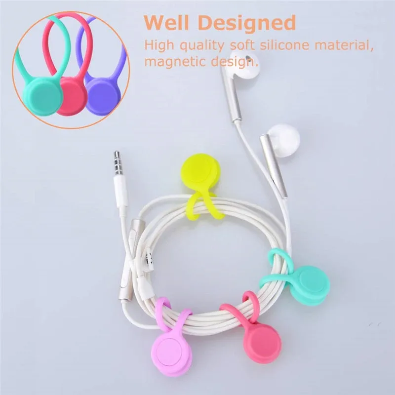 Multifunction Magnetic Silicone Cable Ties (10pcs set)