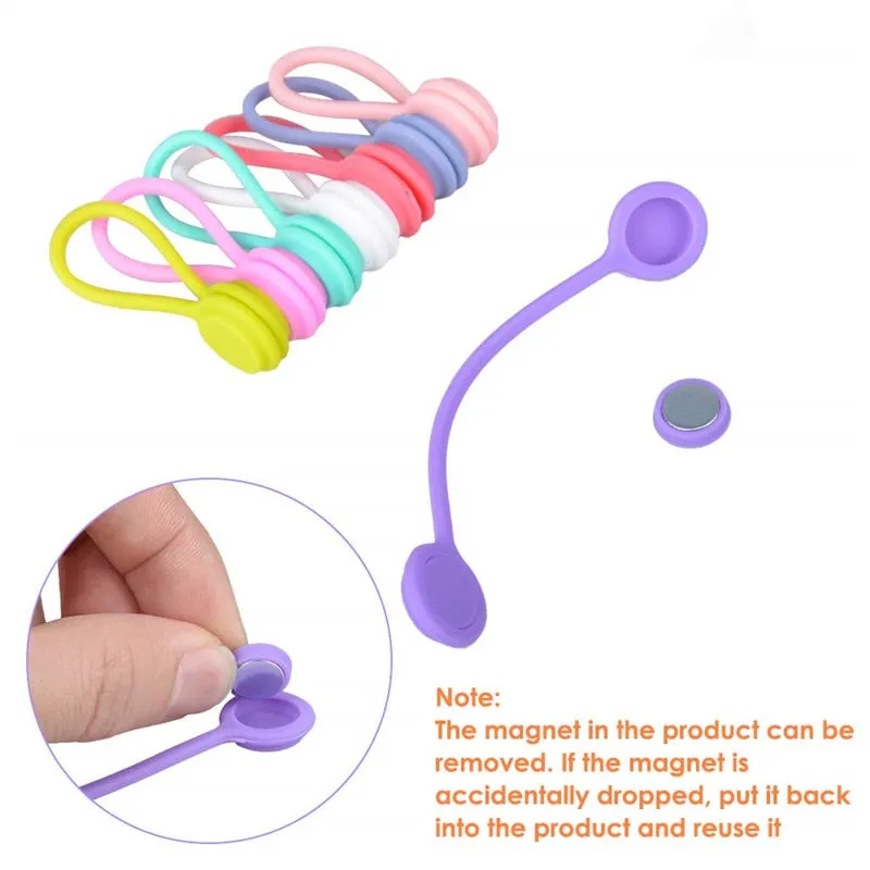 Multifunction Magnetic Silicone Cable Ties (10pcs set)