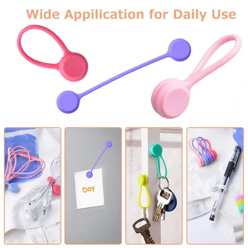 Multifunction Magnetic Silicone Cable Ties (10pcs set)