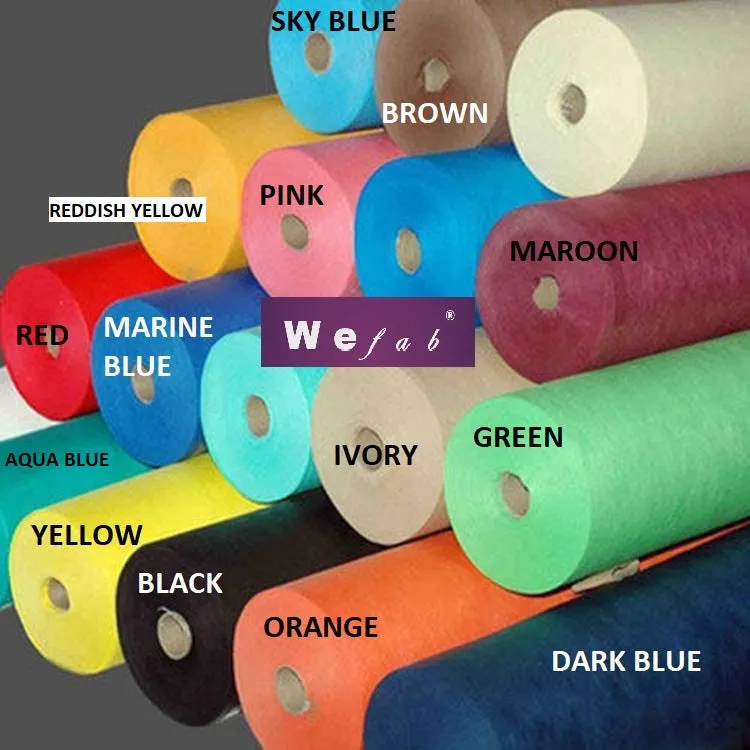 Nonwoven Multicolor Spunbond Polypropylene 50 GSM White Fabric Multipurpose 150 cm Wide