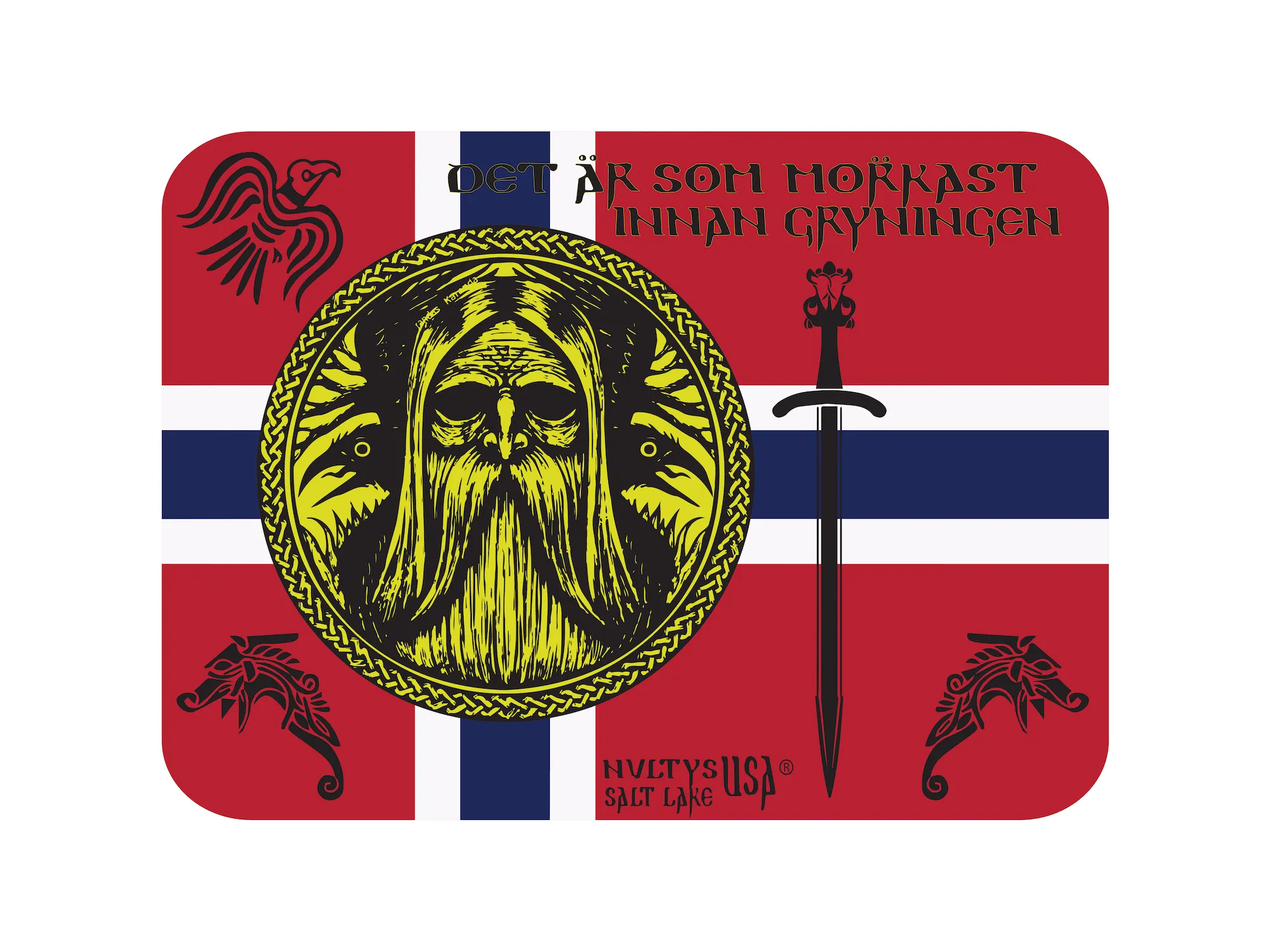 NORSEMEN BURLAP TOTE BAG