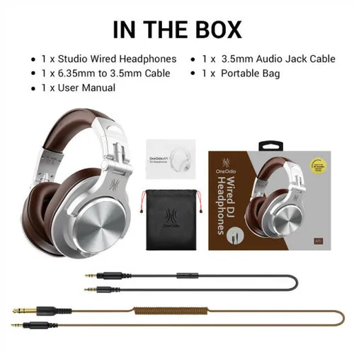 Oneodio A71 Wired Over Ear Headphone With Mic Studio Dj Headphones