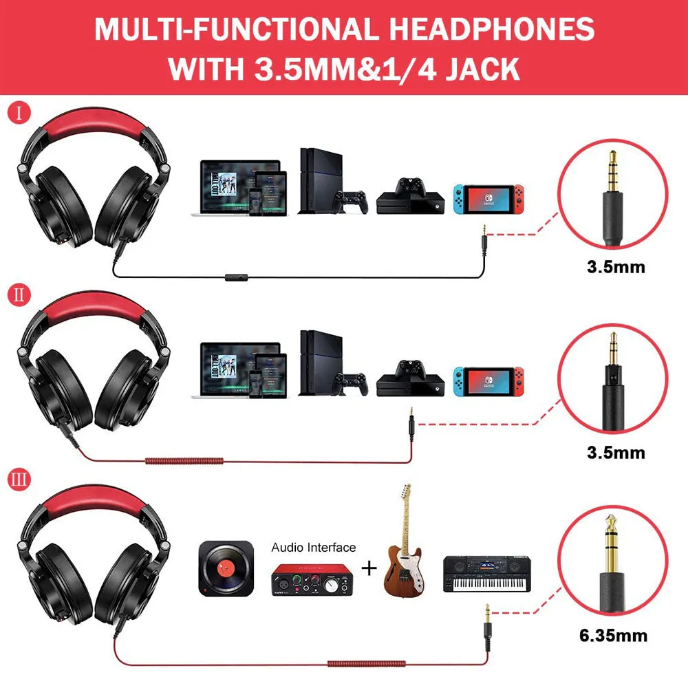 Oneodio A71 Wired Over Ear Headphone With Mic Studio Dj Headphones