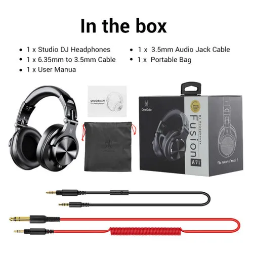 Oneodio A71 Wired Over Ear Headphone With Mic Studio Dj Headphones
