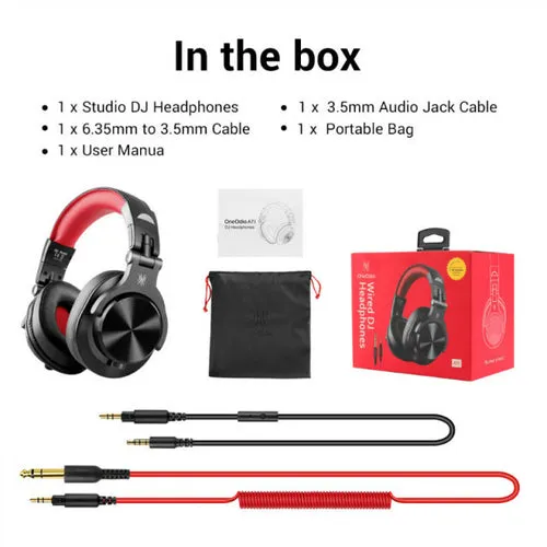 Oneodio A71 Wired Over Ear Headphone With Mic Studio Dj Headphones