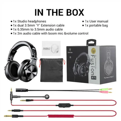 Oneodio A71 Wired Over Ear Headphone With Mic Studio Dj Headphones