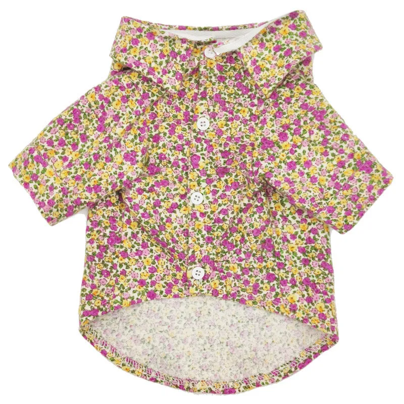 Plush Flower Dog Shirt - Lightweight & Stylish Outfit for Pets