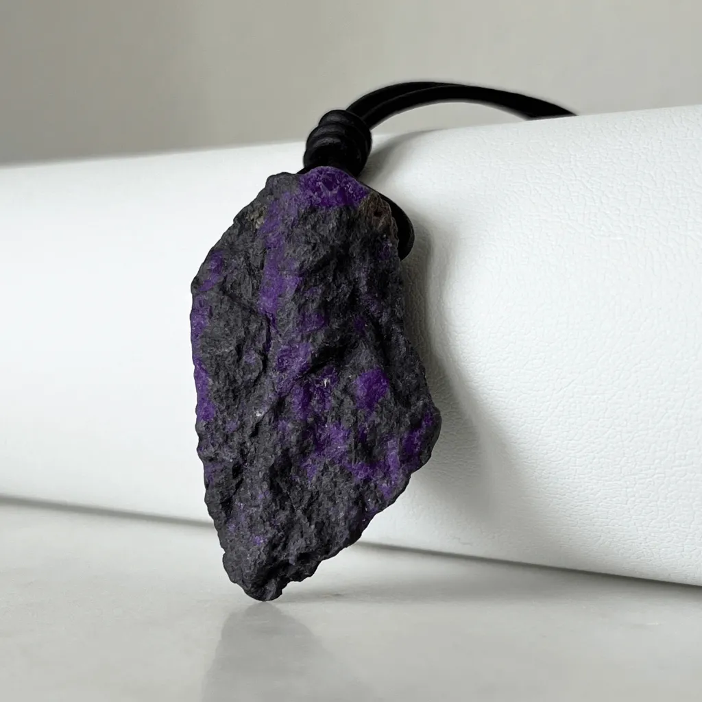 Raw Sugilite Gemstone Pendant - Unique OOAK Piece