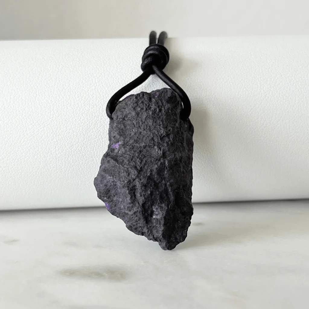 Raw Sugilite Gemstone Pendant - Unique OOAK Piece
