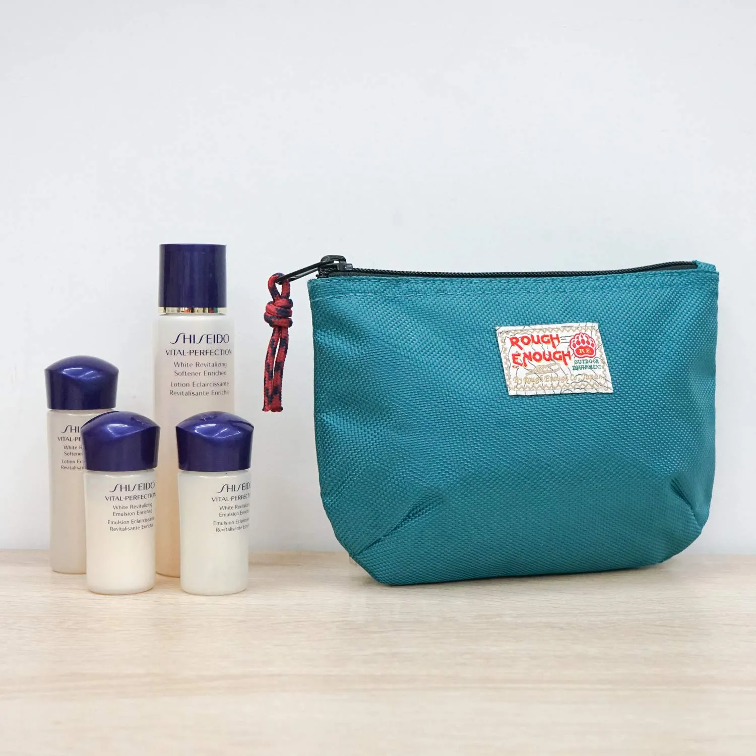 Rough Enough Travel Pouch Cable Organizer Bag Small Makeup Bag for Purse with Zipper in Nylon