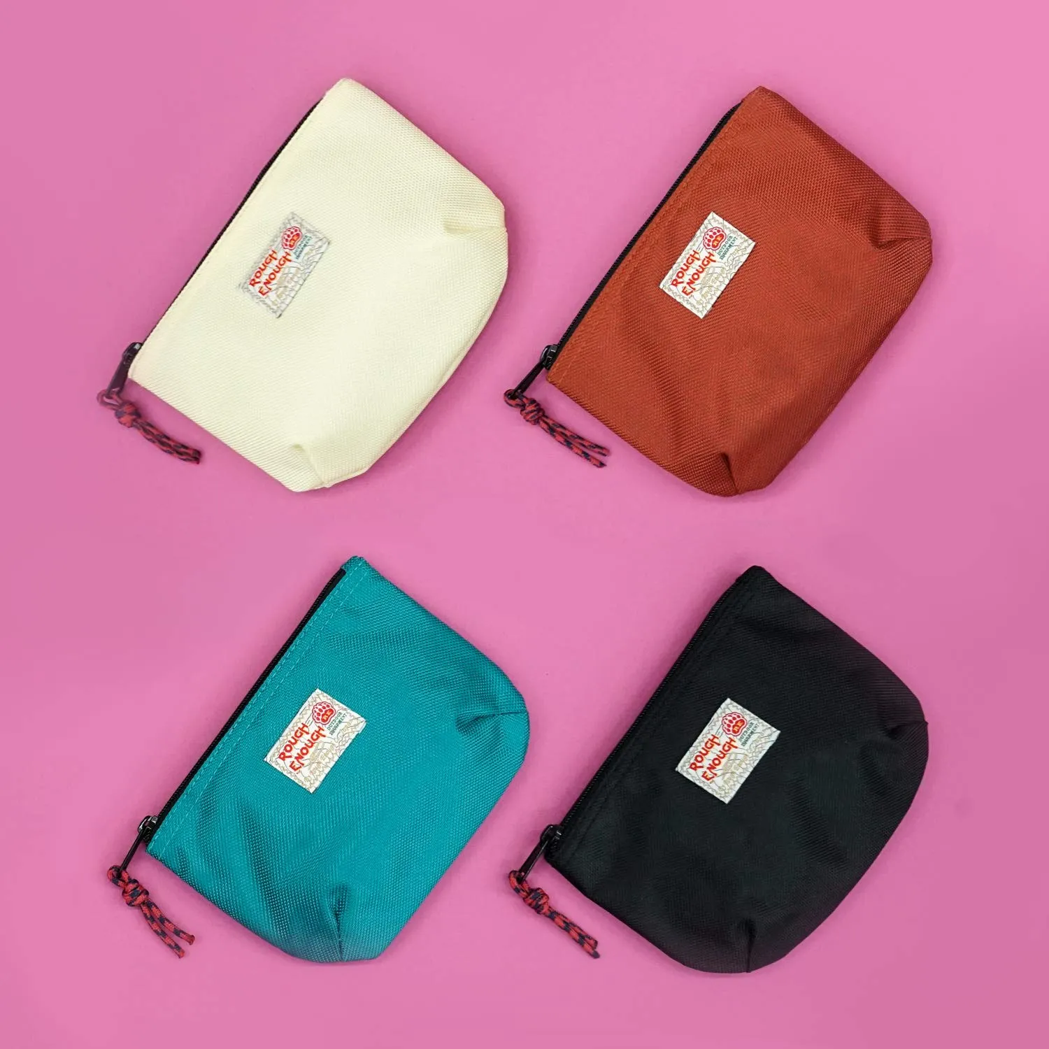 Rough Enough Travel Pouch Cable Organizer Bag Small Makeup Bag for Purse with Zipper in Nylon