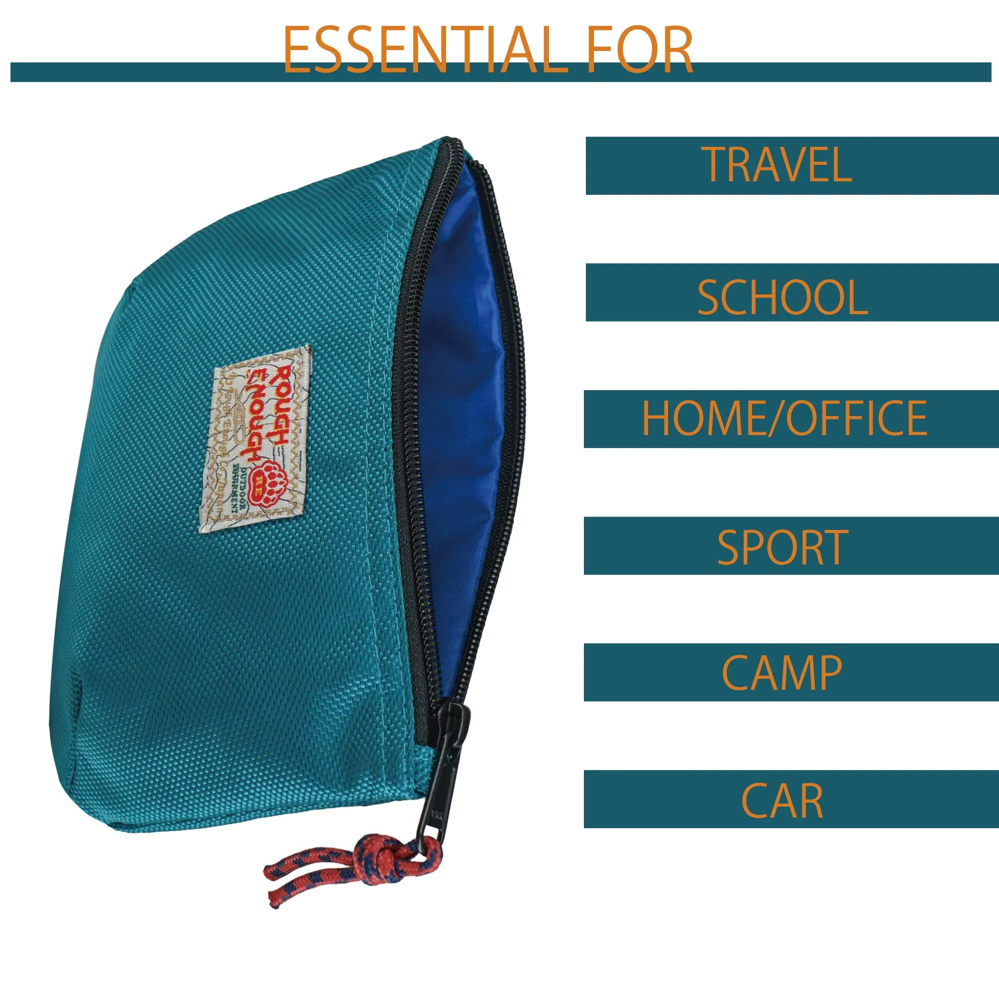Rough Enough Travel Pouch Cable Organizer Bag Small Makeup Bag for Purse with Zipper in Nylon