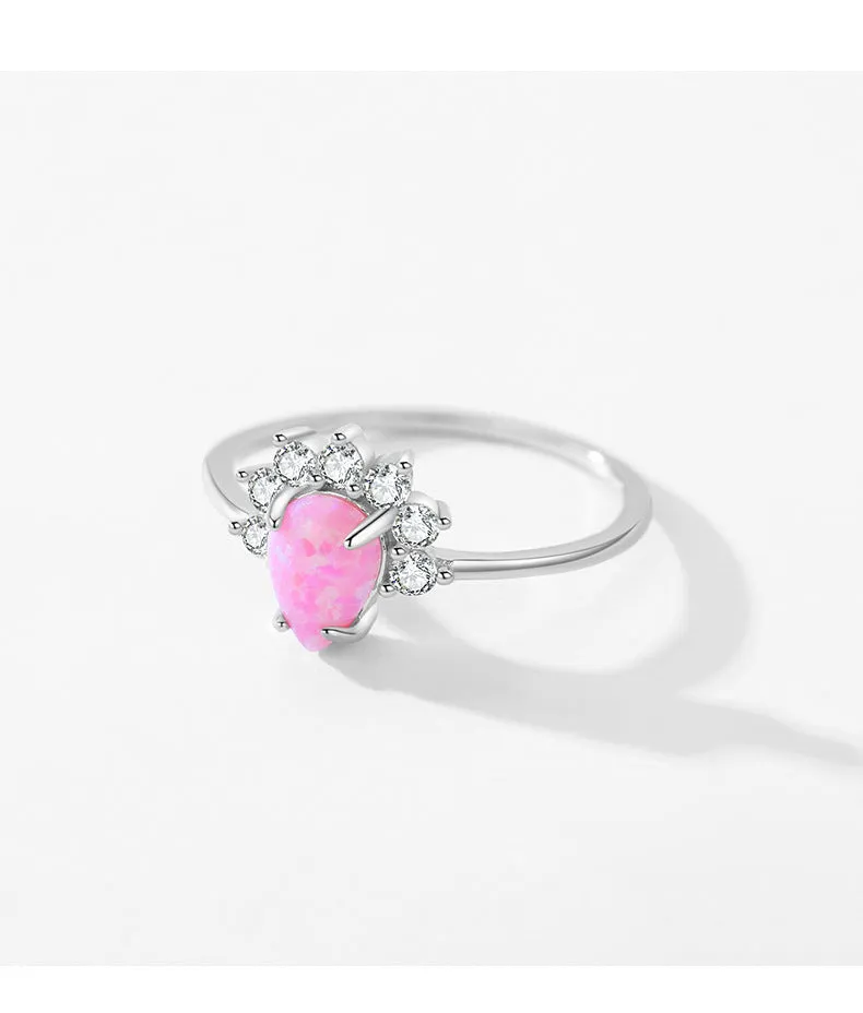 S925 Sterling Silver Opal Ring - Niche Fashion Jewelry for Women