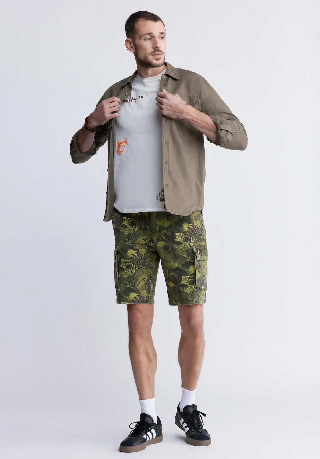 Sadaat Men's Long-Sleeve Utility Shirt in Sphagnum Green - BM24278