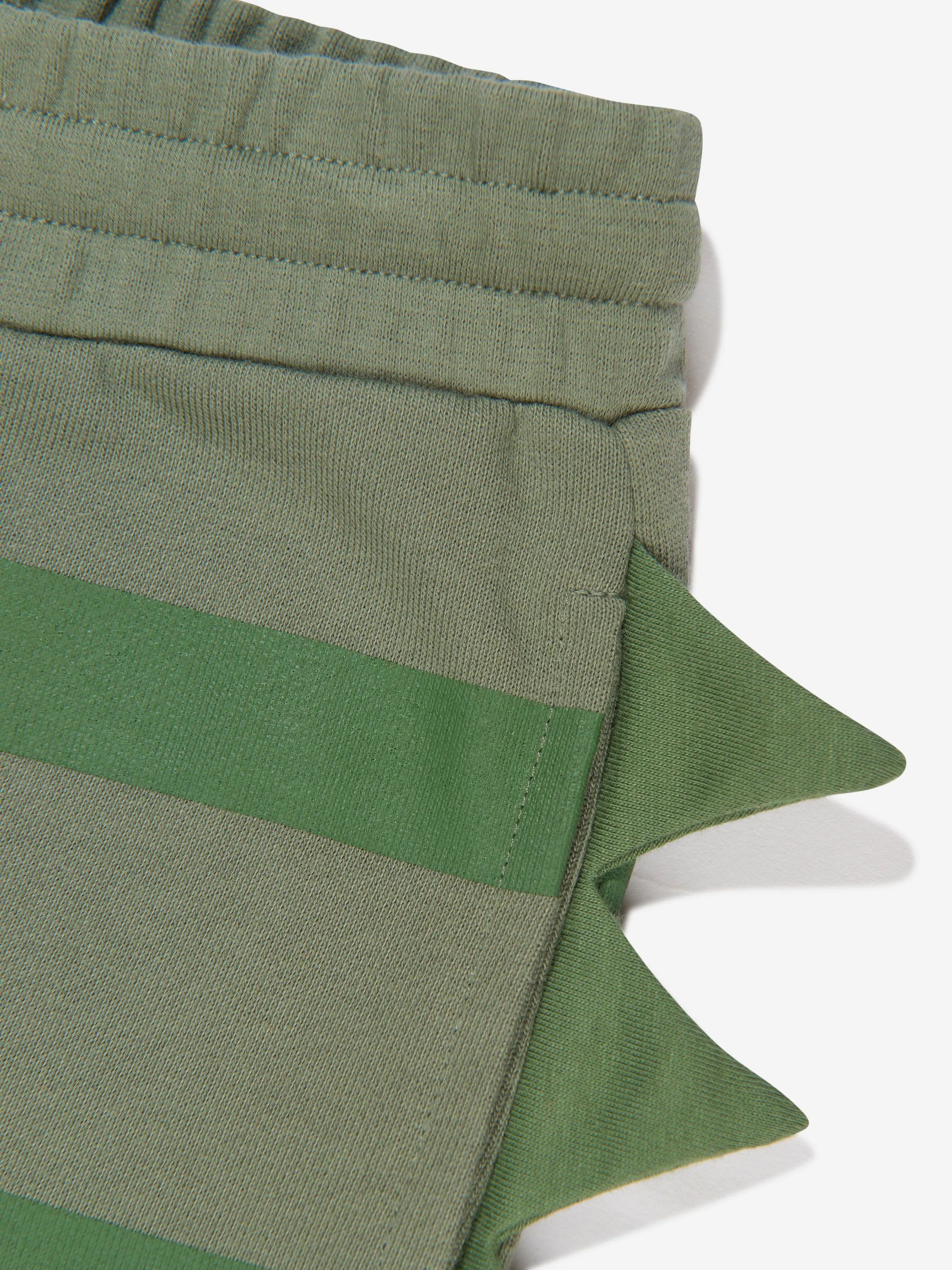 Stella McCartney Boys Striped Scaly Shorts in Green