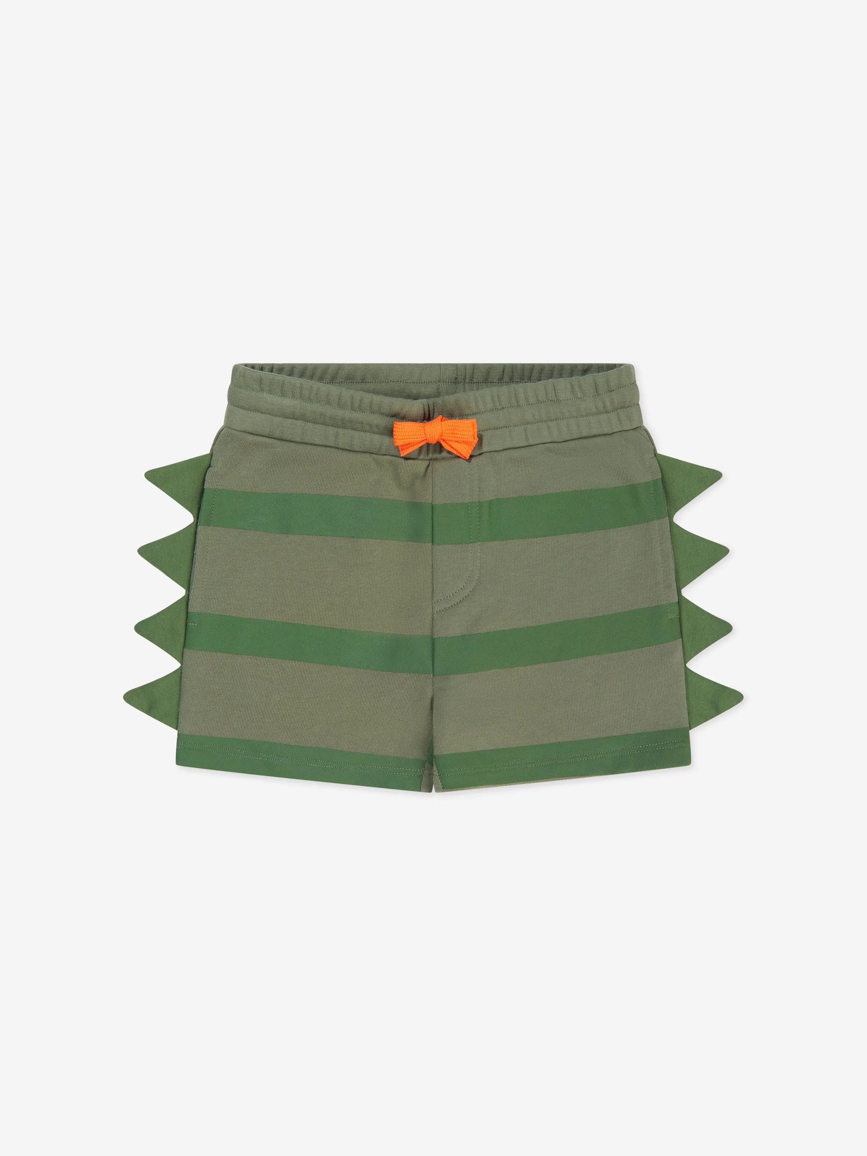 Stella McCartney Boys Striped Scaly Shorts in Green