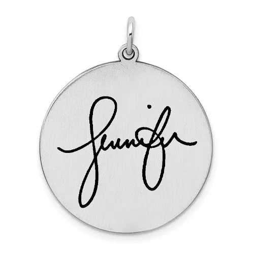 Sterling Silver Fingerprint Circle Pendant