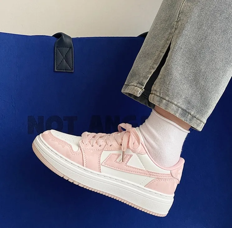 Student Pink White Soft Spring Sneakers Shoes