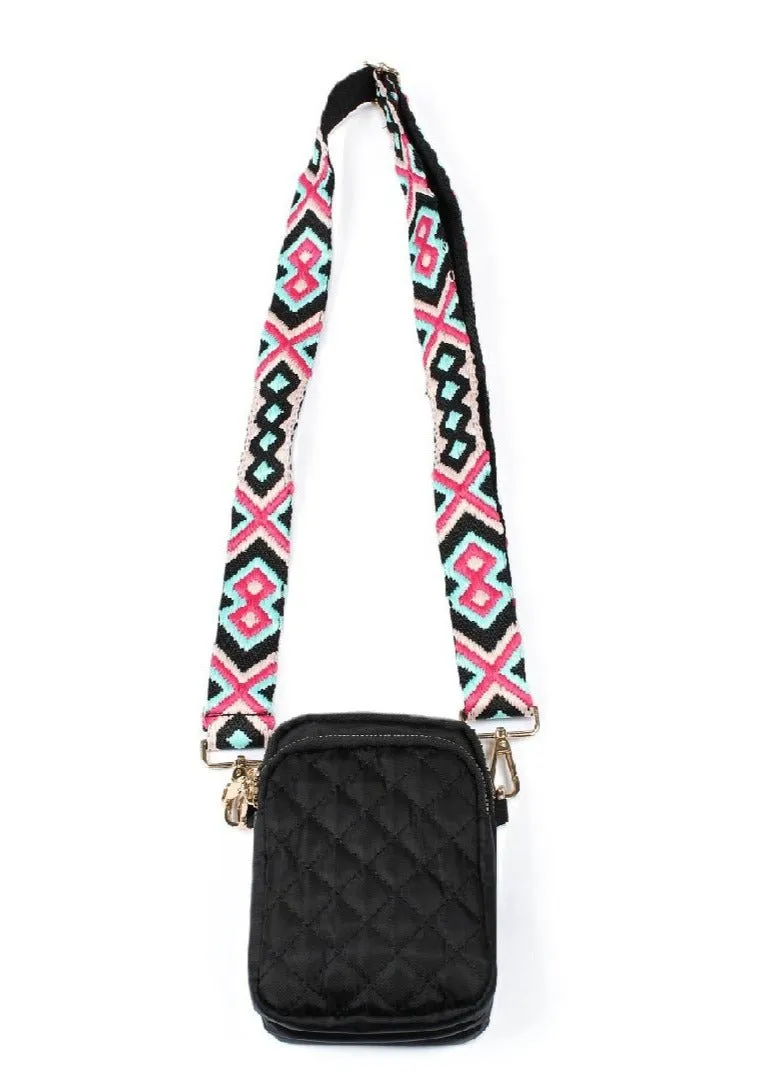 Tori Quilted Crossbody Sling Bag with Guitar Strap