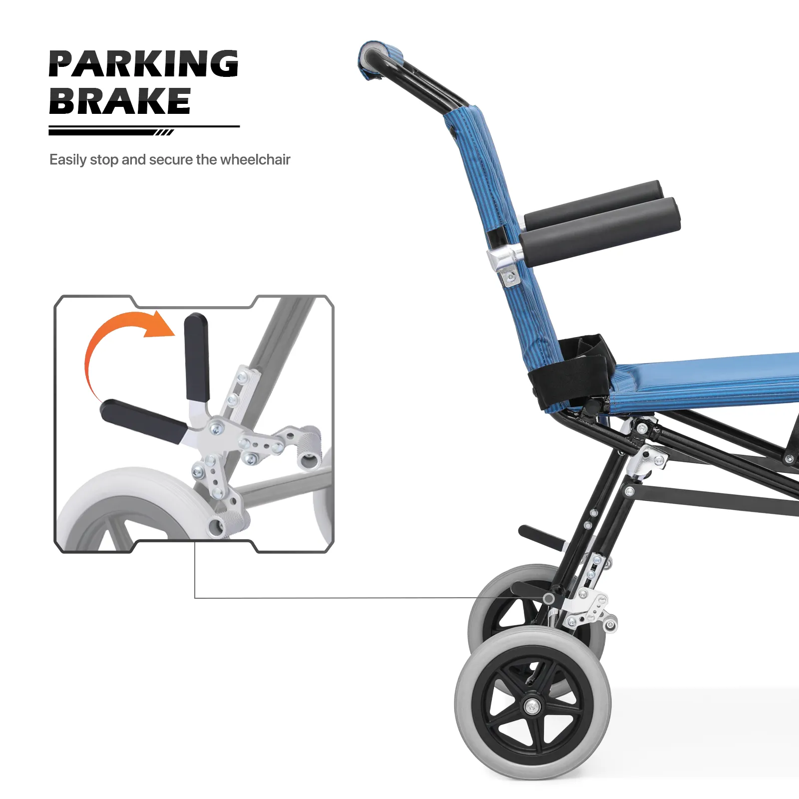 Transport Wheelchair - Black - Can Be Carry-on Plane