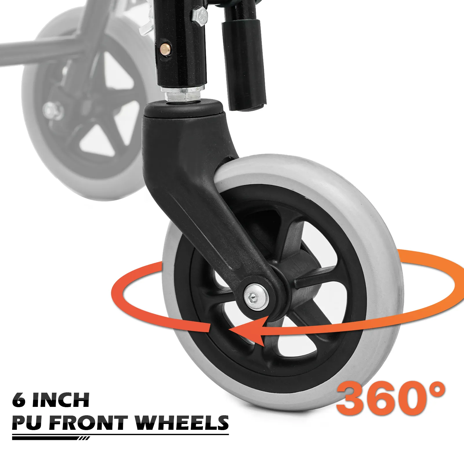 Transport Wheelchair - Black - Can Be Carry-on Plane