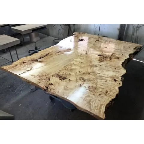 Unique Burled Maple Live Edge Dining Table