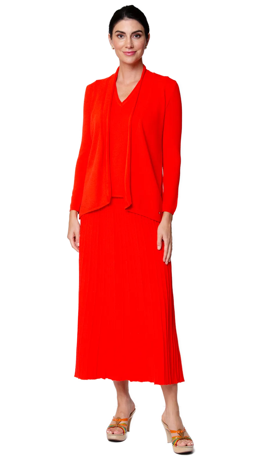 Victoria V-Neck Tank Top - Bright Orange