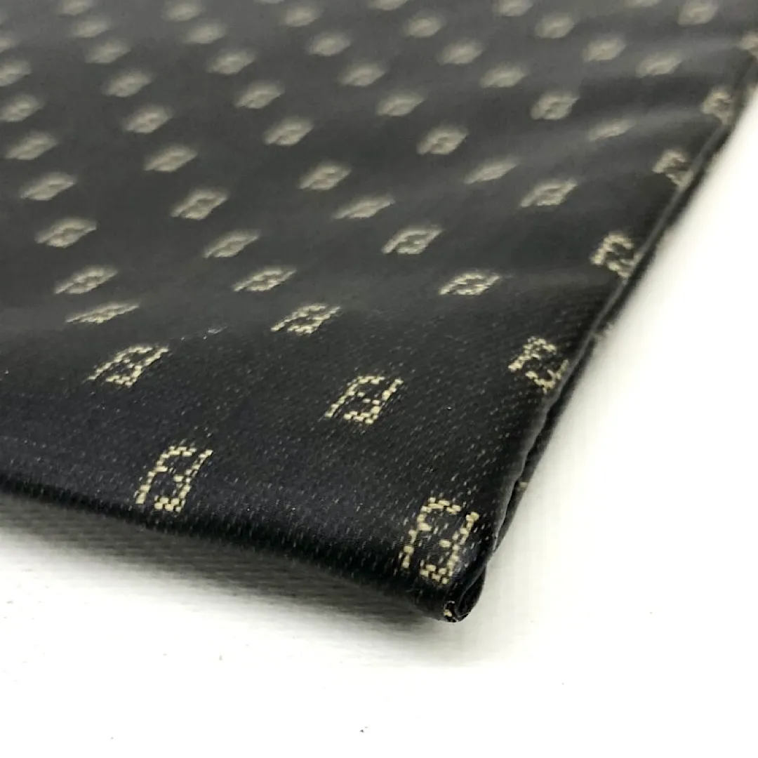 Vintage FENDI iconic FF logo pattern shopper tote bag with black leather trimming. Can be a foldable clutch bag. Unisex daily use. 060718y