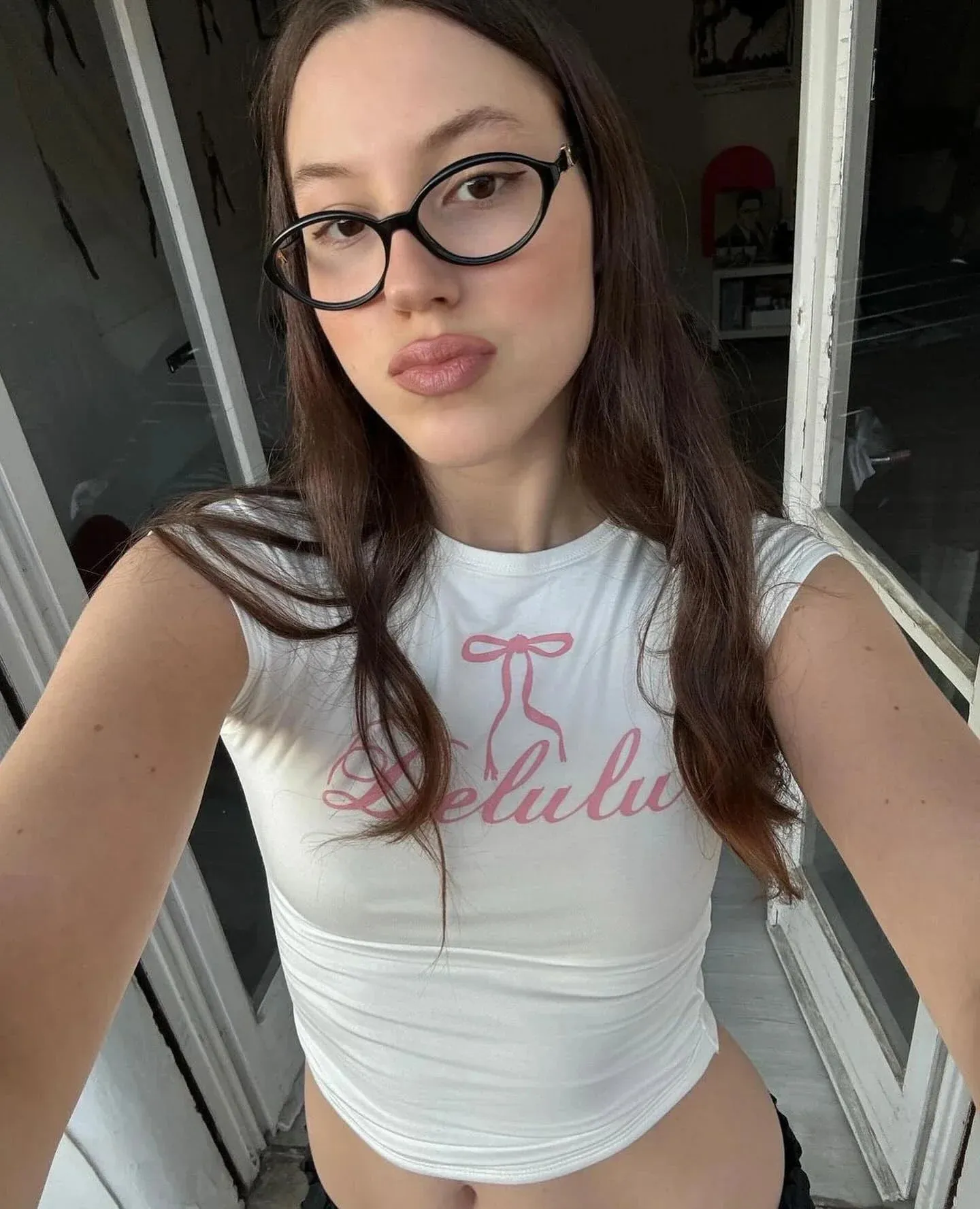 White Delulu Stylish Short Tee